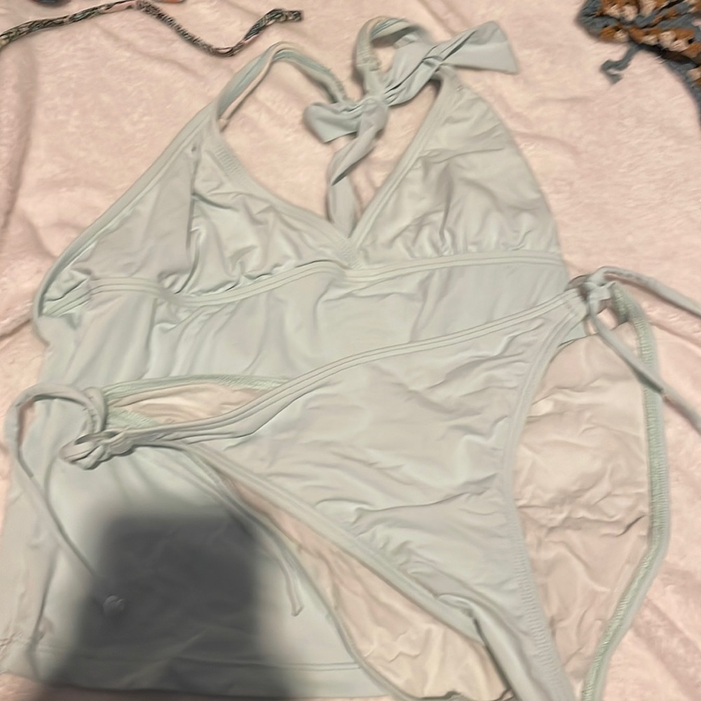 A halter tankini set